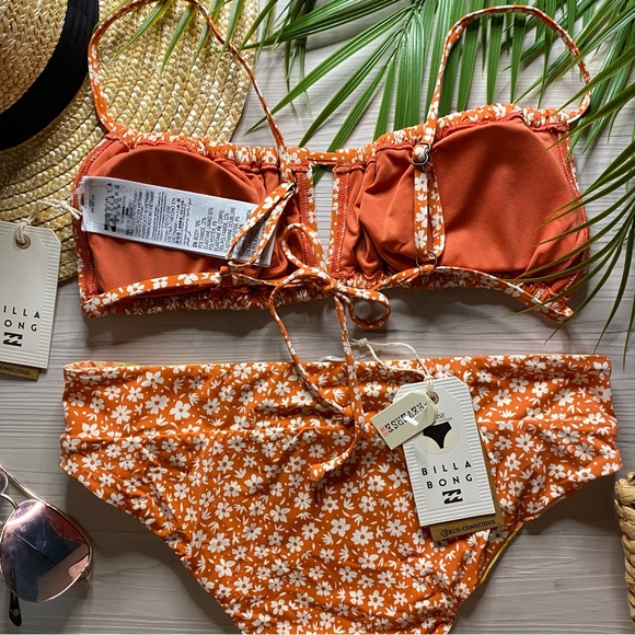 Billabong 🌺 Ditsy Floral Ruched Made for Daze Alina Bralette Top | Rise Bottom - Picture 6 of 16